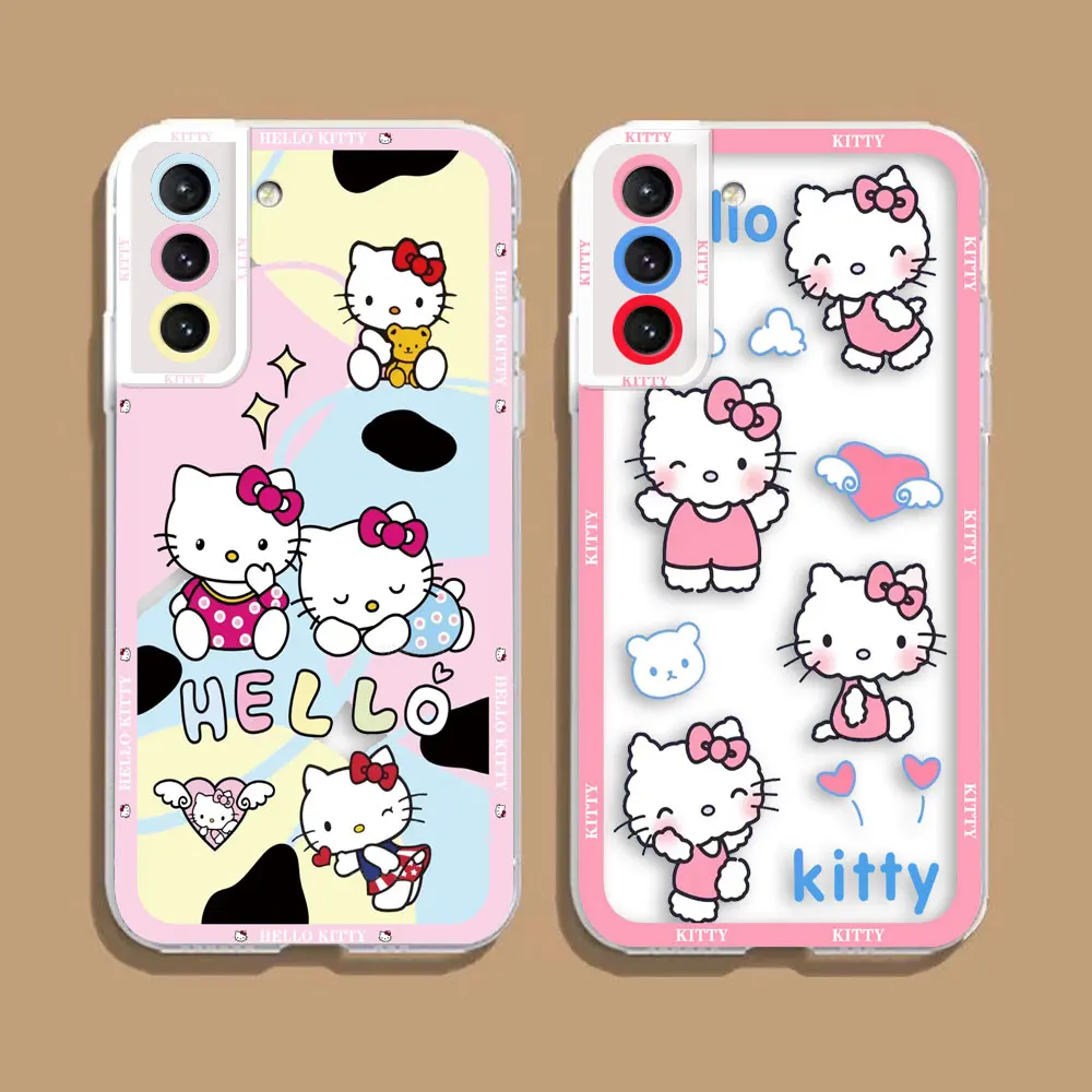 Cartoon H-Hello K-Kitty Cat Clear Phone Case For Samsung Galaxy A03 A04 A05 A05S A11 S10 S20 S21 S22 S23 S24 FE PLUS ULTRA Case