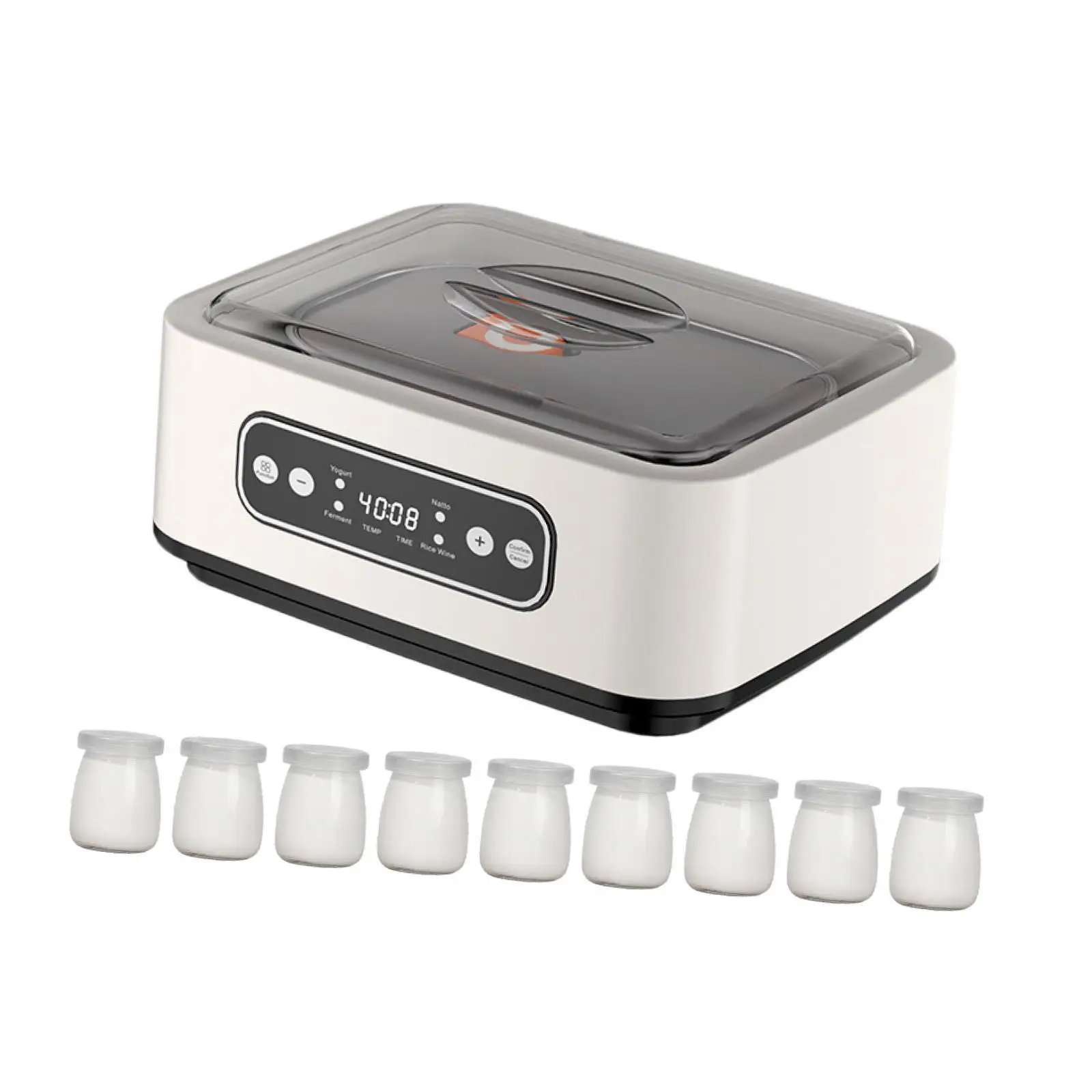 صانع الزبادي التلقائي متعدد الوظائف المنزلية منخفضة الضوضاء DIY قابل للتعديل درجة الحرارة الفولاذ المقاوم للصدأ وعاء داخلي صانع ناتو