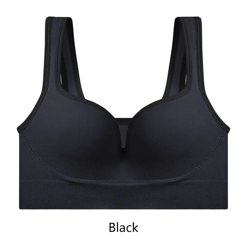 Damski bezszwowy biustonosz 3D Camisole bielizna M L XL czarny wentylowany, odporny na wstrząsy krótki Top Fitness sportowy joga na co dzień