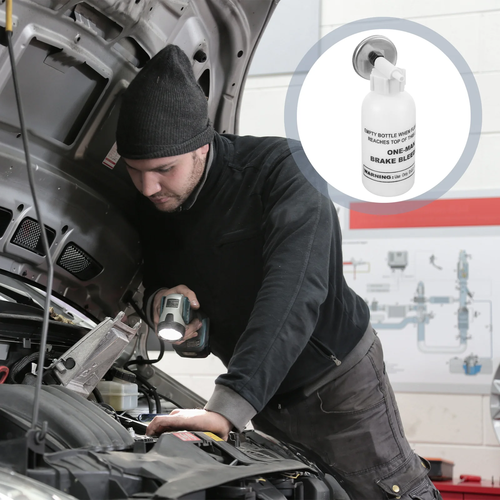 

1Set Automotive Brake Bleeder Bottle Set Efficient Brake Fluid Replacement Tool for Car Truck Motorcycle Braking System