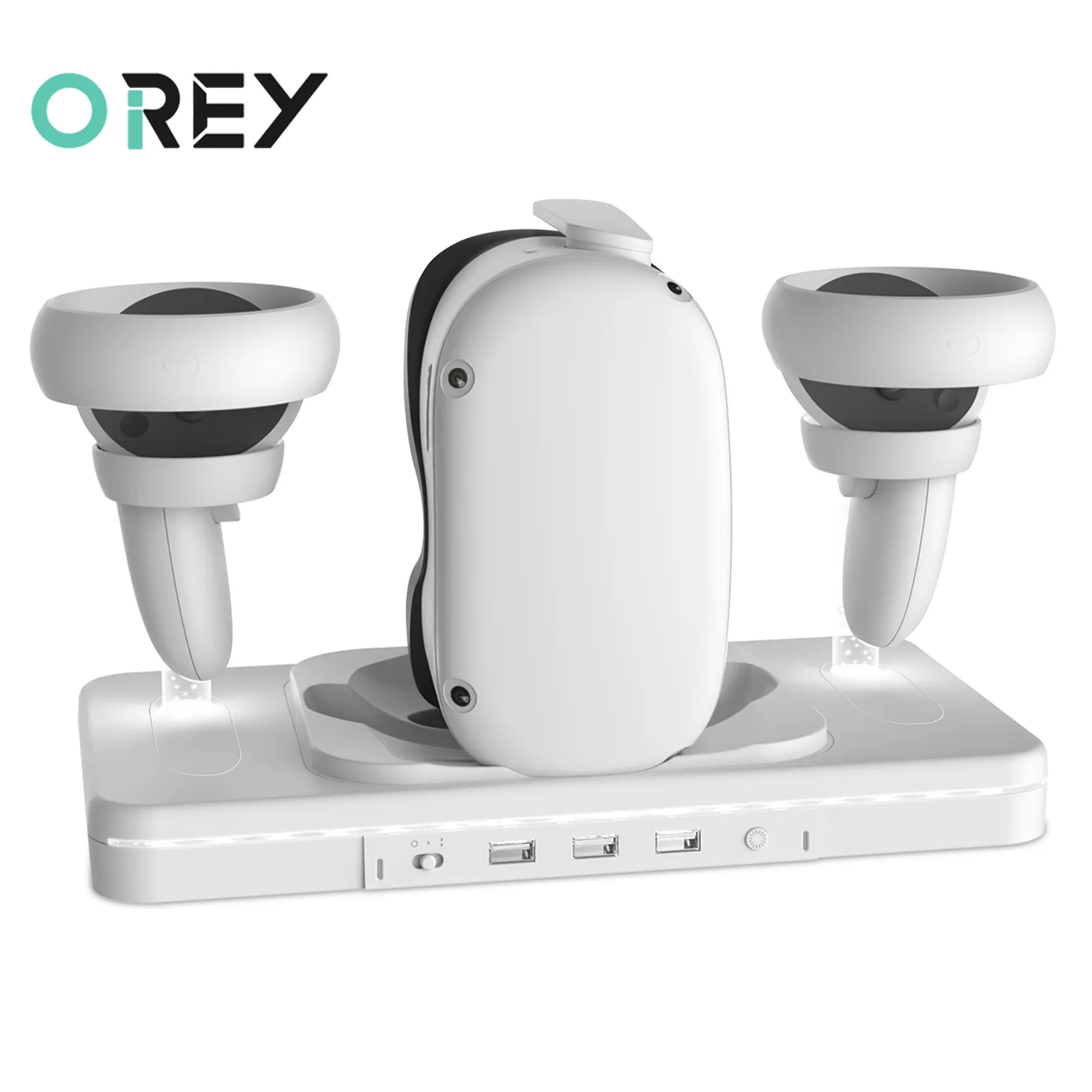 For Oculus Quest2 Stand VR Glasses Wireless Charger Colorful Luminous Base Desktop Handheld Storage