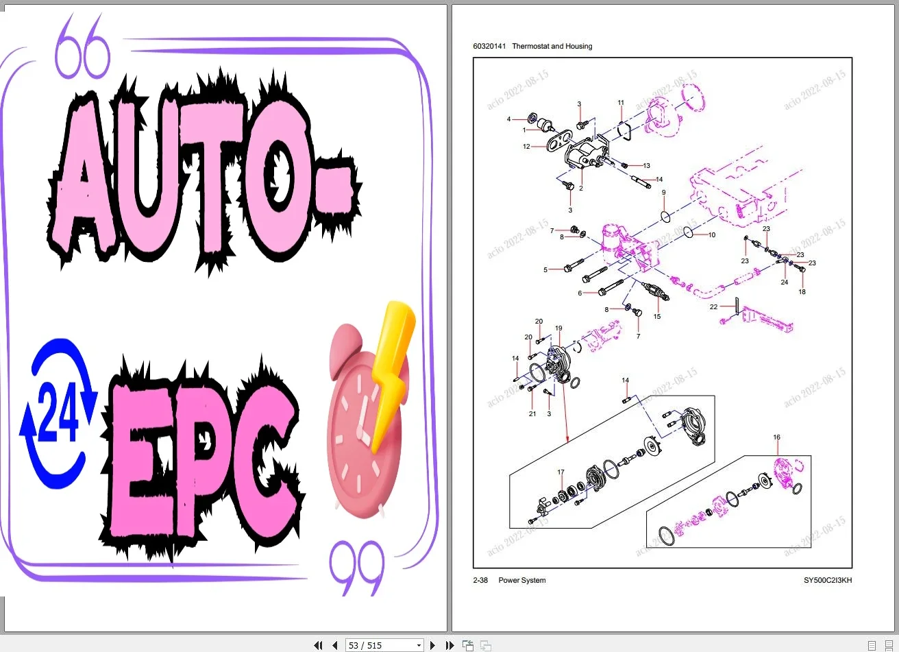 

Коллекция каталогу запчастей AutoEPC Sany Heavy Equipment PDF 3,38 ГБ