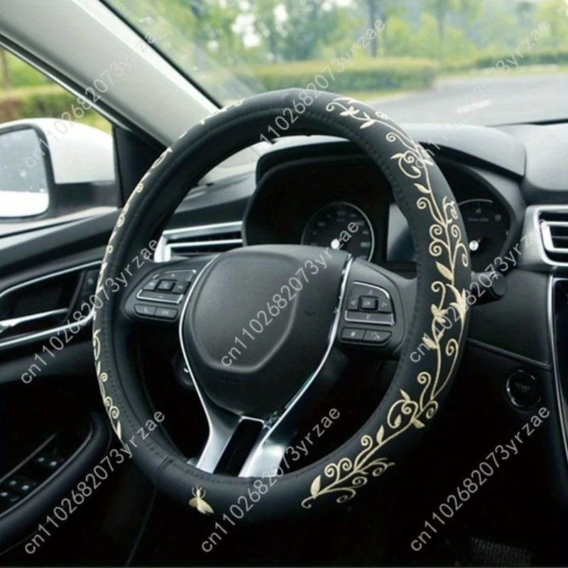 

Vines tendrils Car Steering Wheels Cover Universal Type Environmental Friendly Comfort Non-slip Breathable Steering Wheel Wrap