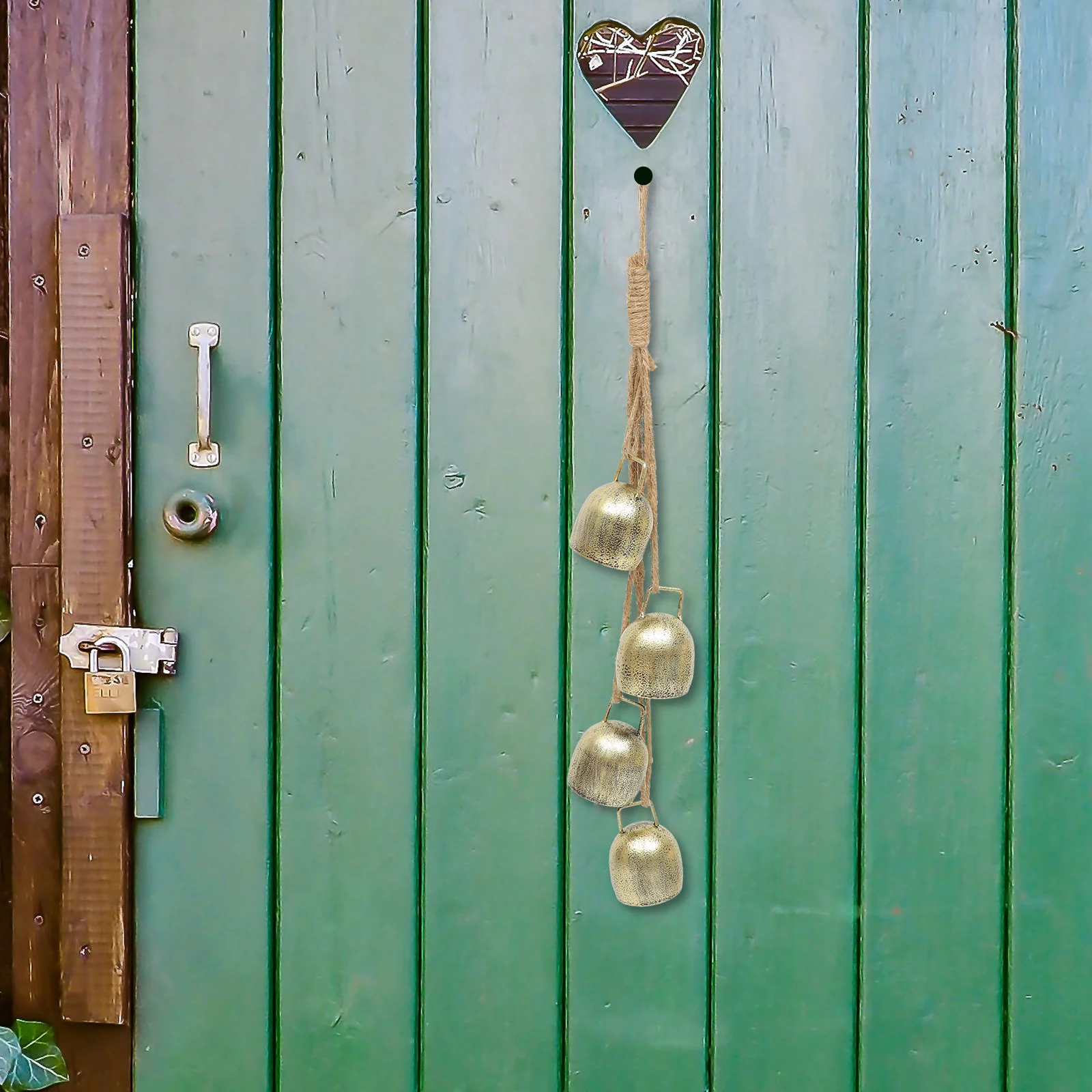 Cow Bell Bells for Xmas Decorations Vintage Ring Chime with Rope Christmas Hanging Rustic Animal