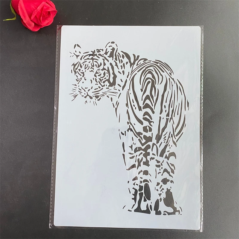 Plantilla de diseño de tamaño A4 para pintura de pared, álbum de sellos para álbum de recortes, papel artesanal en relieve decorativo, plantillas de