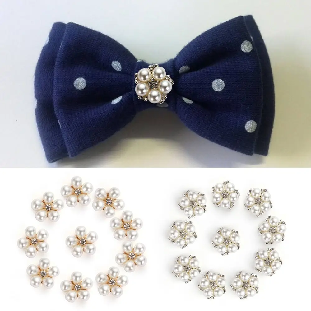 10Pcs Tool DIY Clothing Garment Decorative Bow Accessories sewing button Flower pearls Rhinestone