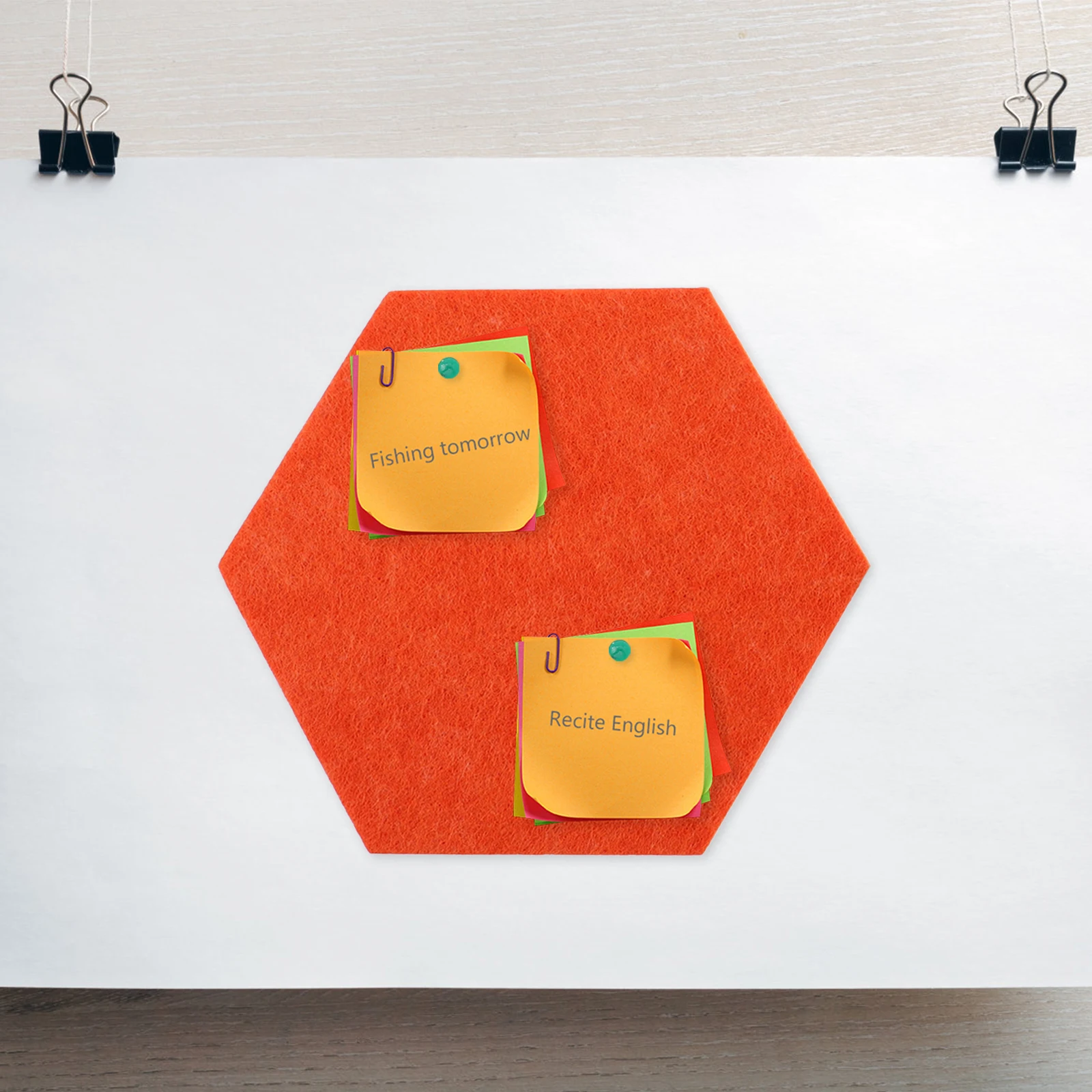 

8pcs Hexagon Felt Board Wall Mount Memo Pin Bulletin Cork Display Home Office Decor Practical Functional