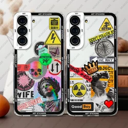 Case For Samsung Galaxy S20 S21 FE S22 S23 Ultra A13 A32 A33 A50 A52 A53 A73 A54 A14 Soft Cover Retro Art Stickers