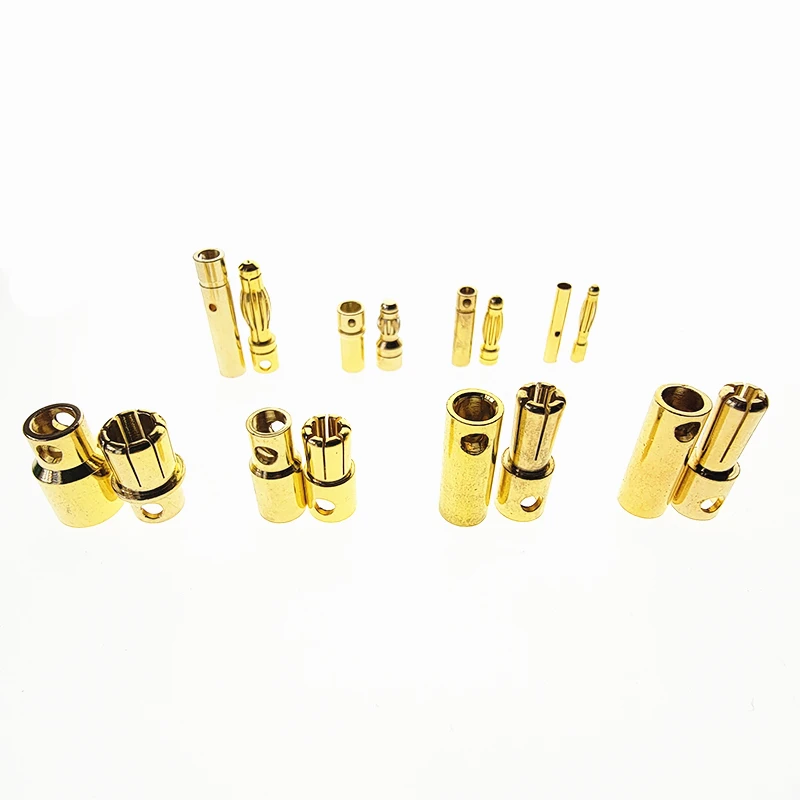 5/10Pairs 2MM 3MM 3.5MM 4MM 5mm 5.5mm 6mm 8mm Gold Plated Male Female Bullet Banana Plug Connector For ESC Battery Motor