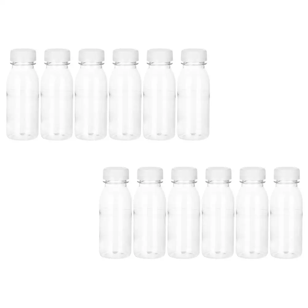 

12 Pcs 200ML Plastic Beverage Bottles Clear PET Food Grade Thickened Juices Cups Milk Drinkware Transparent Empty Fruit Tea