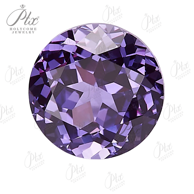 

Lab Grown Purple Gem Round Cut Loose Gemstone Top Quality Beads Jewelry Making Women Men Earrings Rings Necklaces Certificate