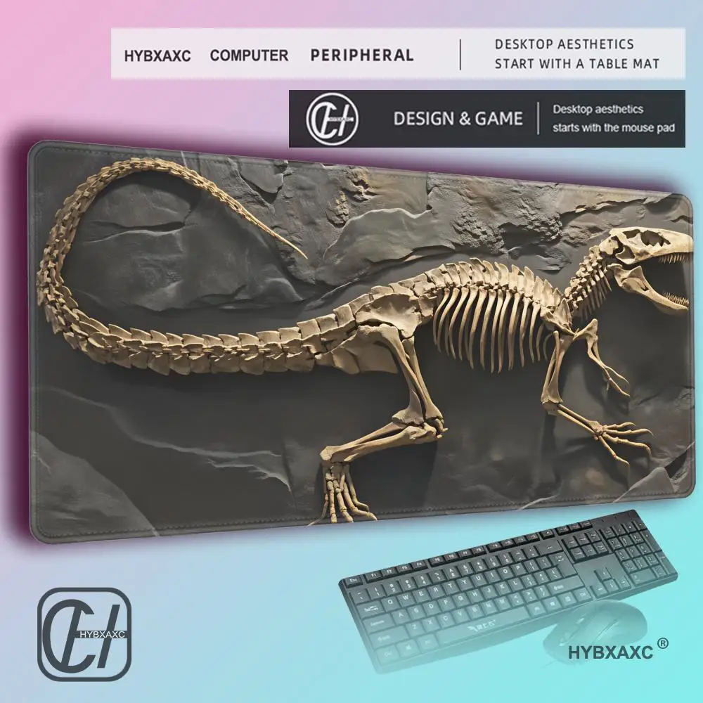 HYBXAXC Dinosaur fossil design MousePad Desk Mat gaming mats rubber anti-slip Durable pc accessories keyboard Extended mousepads