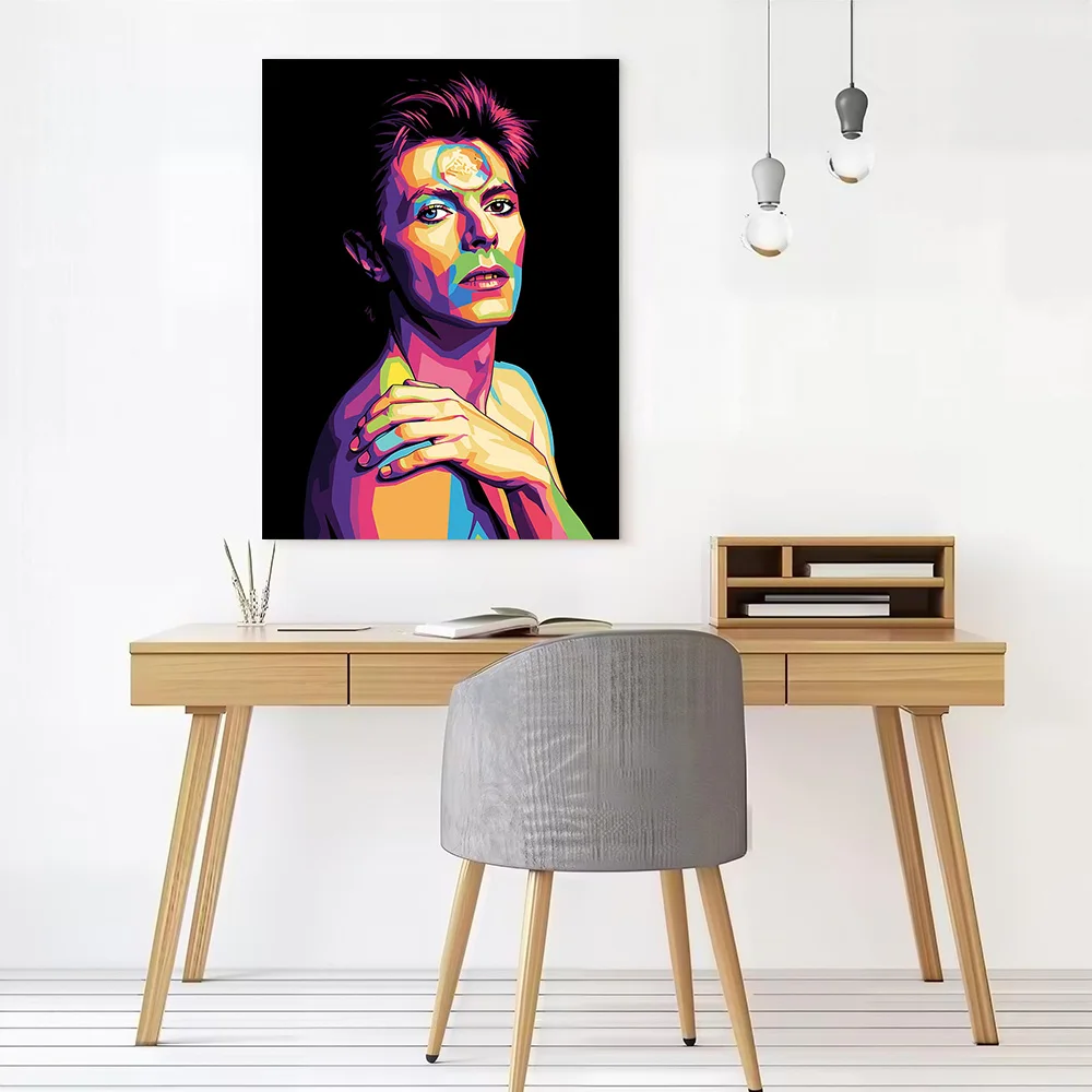 David Bowie Pop Art Portrait Canvas Wall Art Poster Custom Wall Paintings Personalized Photo Printing for Man's Room Decoration