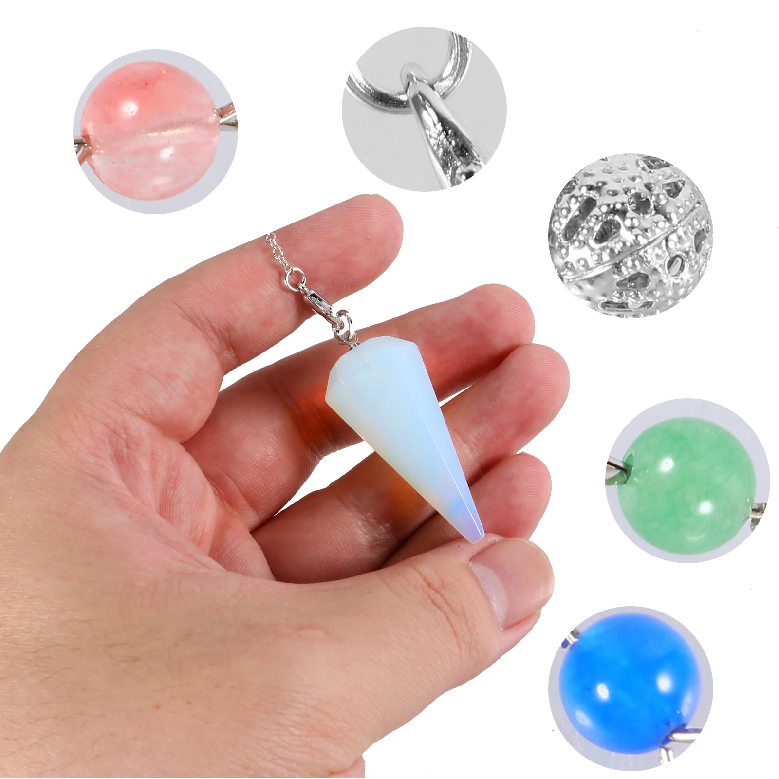 

Hexagonal Cone Pendulum Crystal DIY Accessory Natural Turquoise Pendant Party Gifts Graduation Travel Commemoration Full Moon