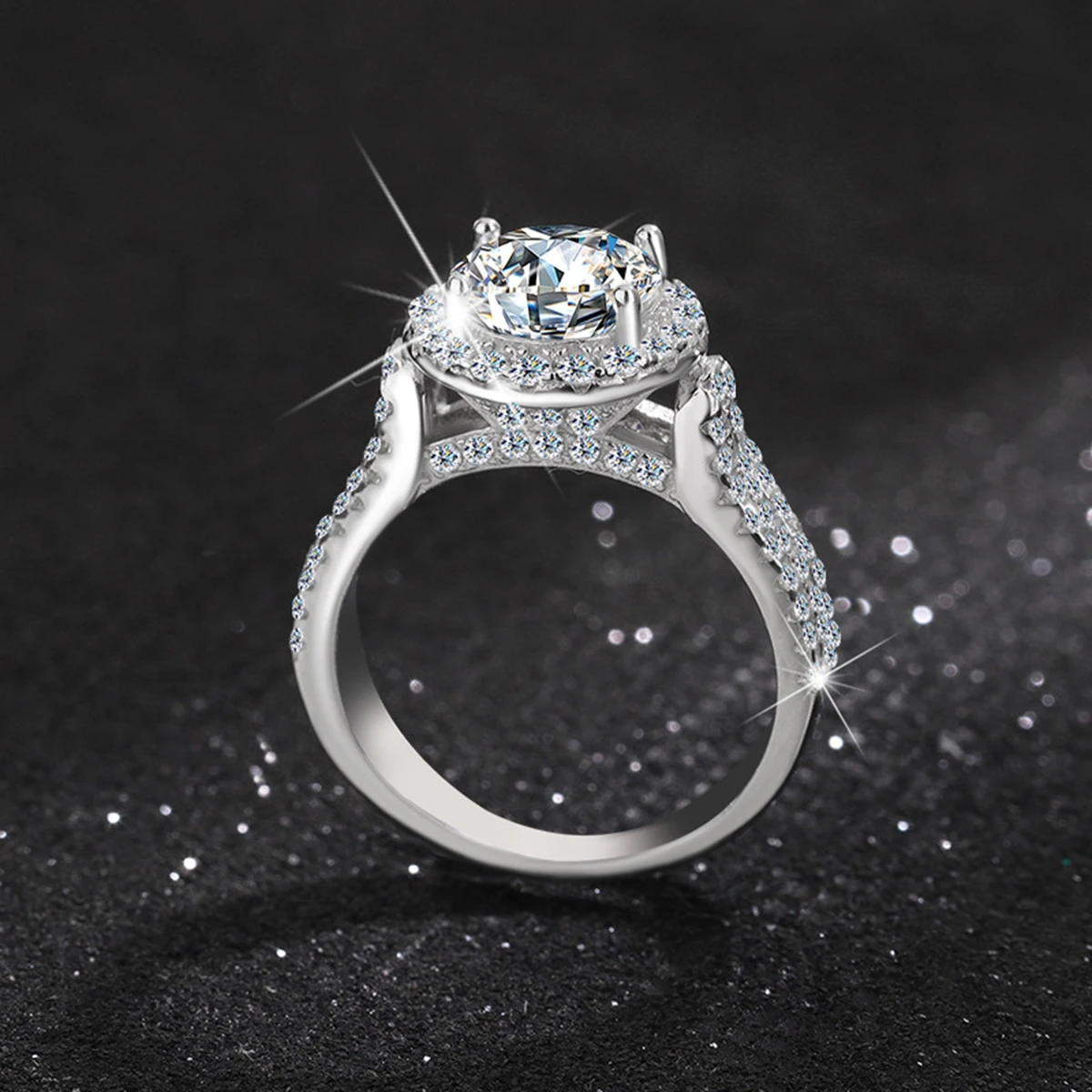 SongYun Brand Jewelry 925 Sterling Silver Infinity Ring Moissanite Diamond Infinity Ring Bridal for Wife 18K Rose Gold