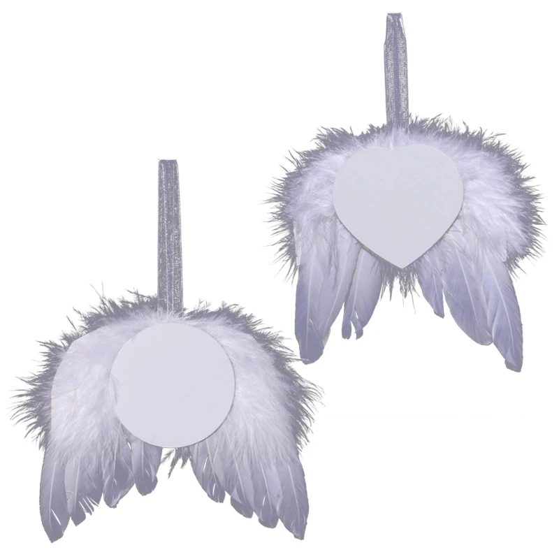 

Festive Christmas themed Blank Sublimation Material Pendant WhiteAngel Wings Ornament Stylish Pendant