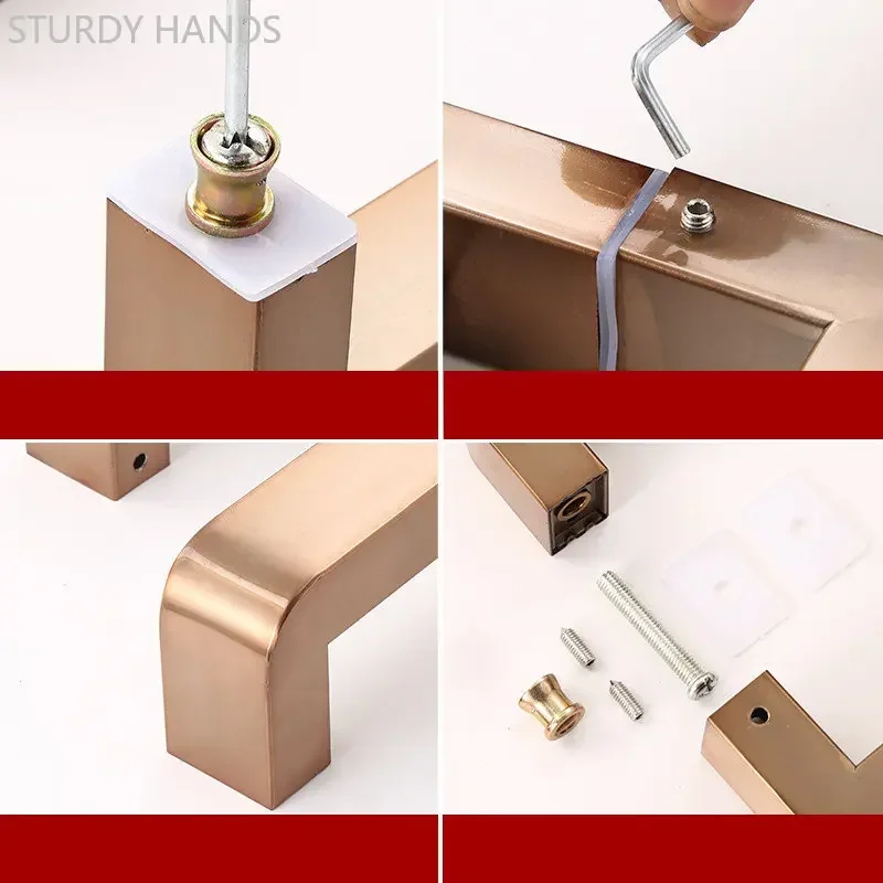 1 Pair Thickened Stainless Steel Glass Door Handle Bathroom Shower Door Knobs Household Hardware Accessories Metal Handles
