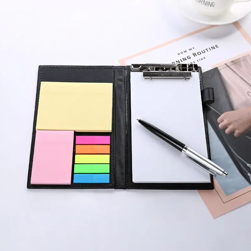 for Creative Sticky Notes Notepad Stationery Leather Notebook with Pen Off