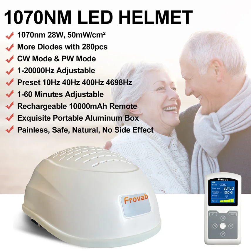 ZJKC Photobiomodulation Therapy Physical Therapy for Parkinsons Stroke Depression Alzheimer 1070nm Infrared Light Therapy Helmet