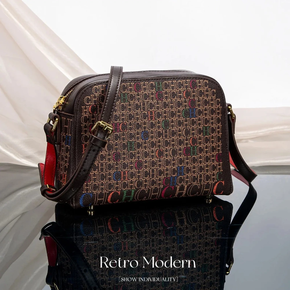 Luxury CH CAMERA16 Multicolor Letter Print Camera Crossbody Bag Compact Casual Storage Purse Women Vintage Mini Shoulder Handbag