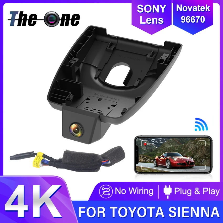 

4K 2160P Plug and play Easy Installation Car DVR WIFI Video Recorder Dash Cam Camera For Toyota Sienna XSE hybrid 2021 2022 2023