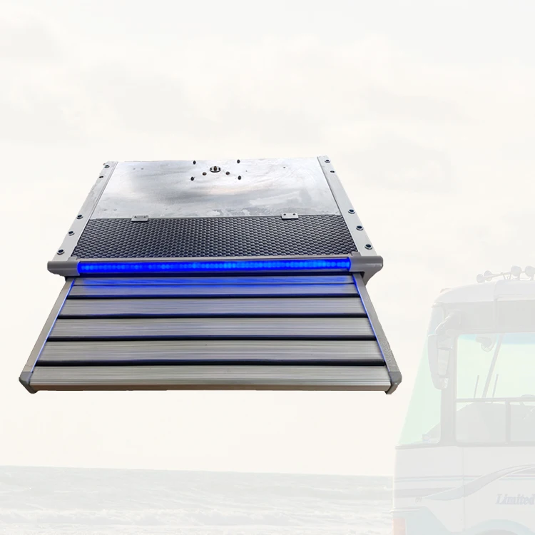

Aluminum Alloy RV Sliding Step Carbon Steel Motorhome Steps With 12V LED Light Electric Sliding Caravan Steps For Van