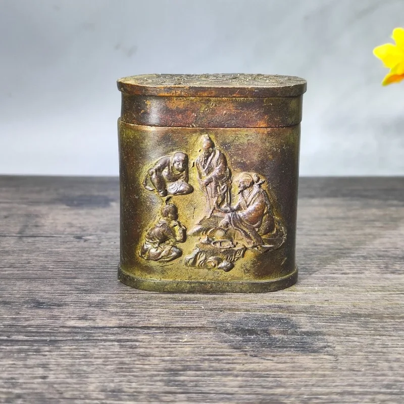 Antique Miscellaneous : Ancient -Fashioned Copper Smear Box, Vintage Old Items, Home Decor Collectibles