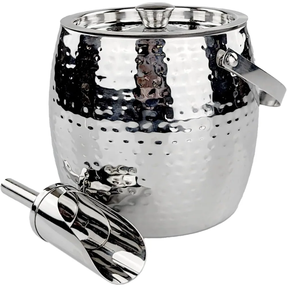 

3-QT Insulated Ice Buckets for Parties with Lid and Scoop - Iceberg Anchored Wine Chiller Champagne Bucket