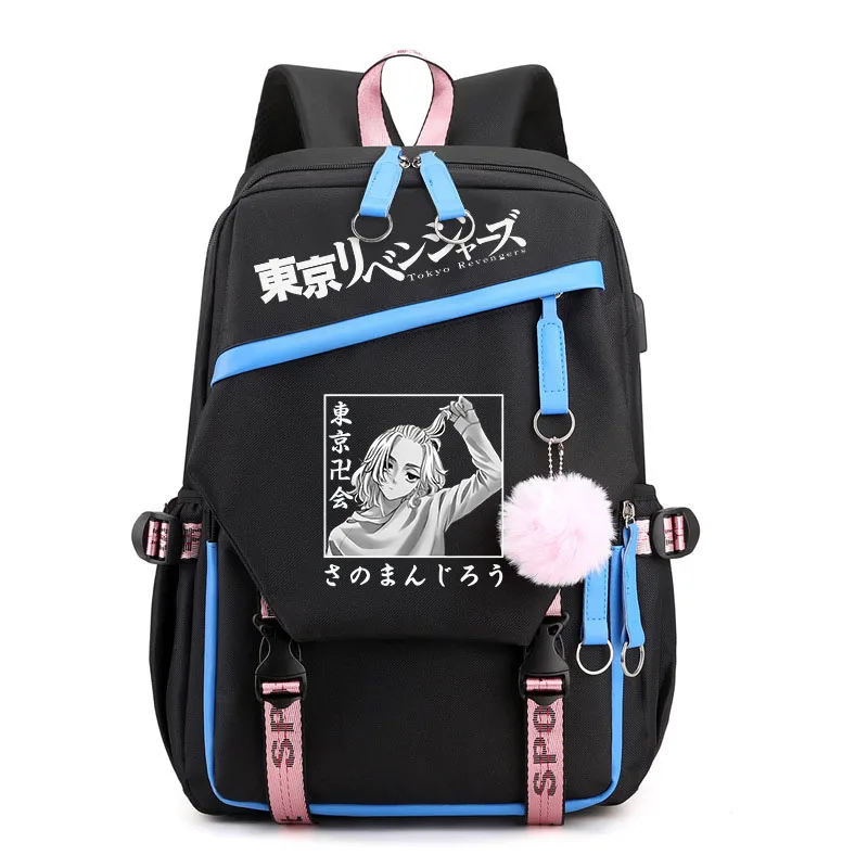 Tokyo Revengers Cartoon Print Mochila, Saco de Escola Estudante Adolescente para Meninos e Meninas, Saco de Viagem ao Ar Livre para Crianças