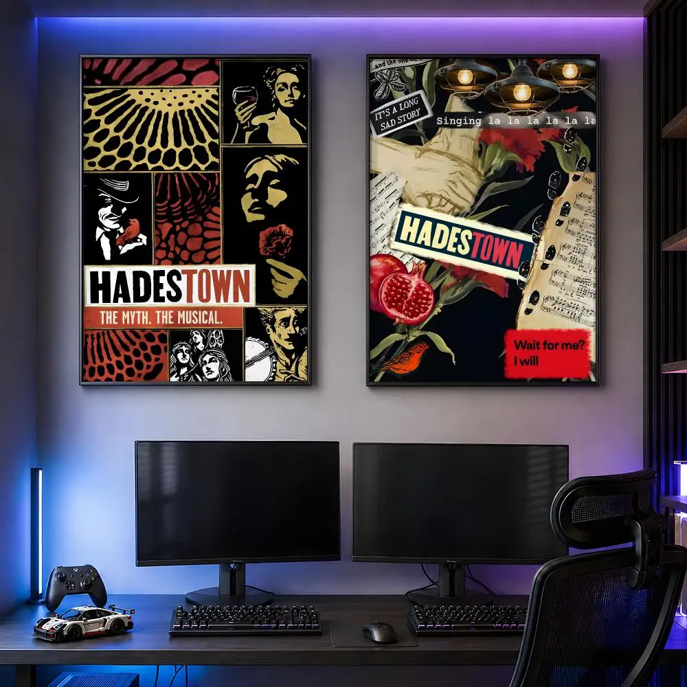 Musical Hadestown Orpheus Eurydice Hades Poster PP Self Adhesive Decorative HD For Garage Gaming Room Living Room Gift
