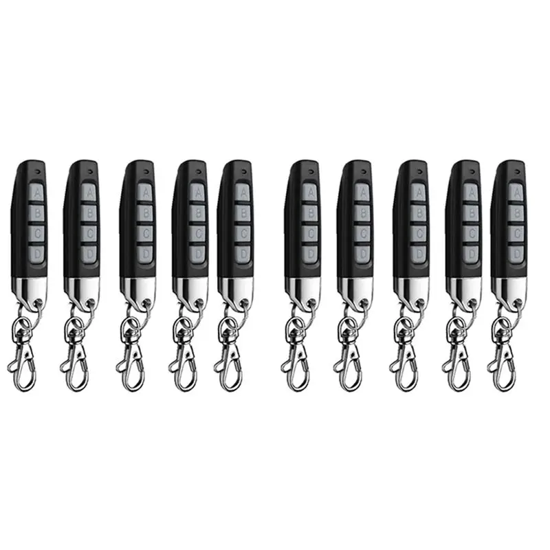 Compact Wireless Duplicator 433Mhz Remote Control 10Pcs For Garage Doors Gates Systems Universal Compatibility Black