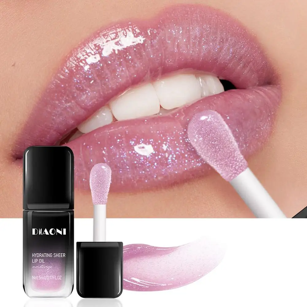 Aceite labial perlado, aceite labial cristalino hidratante, brillo labial hidratante profundo, brillo labial efecto espejo, brillo labial voluminizador, cosmético para todo tipo de piel M9S7