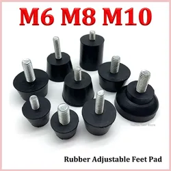 M6 M8 M10 Rubber Adjustable Feet Pad With Screw Table Chair Balck Leveling Foot Pad Furniture Leg Anti-shock Protections