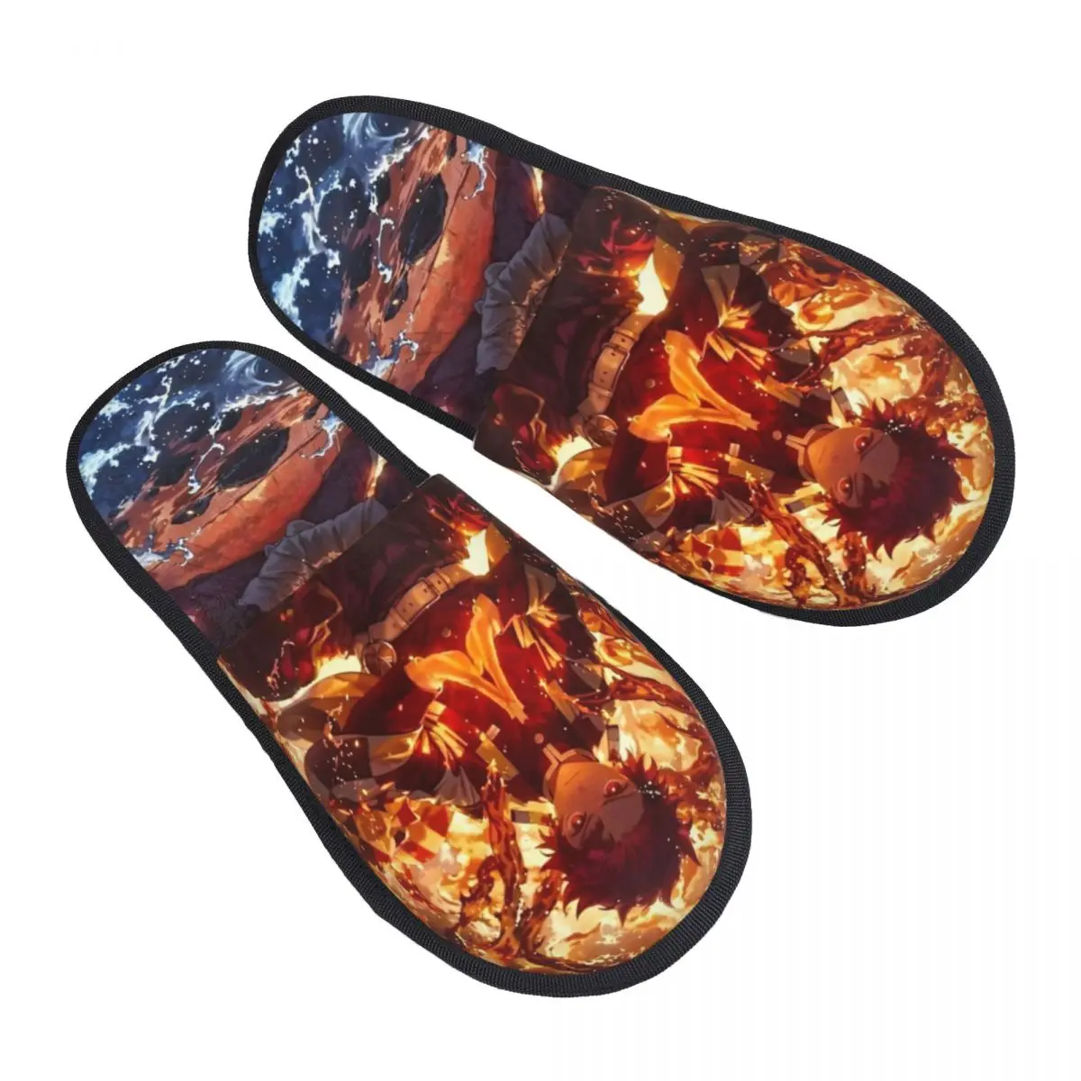 Winter House Slippers Tanjiro Kamado Accessories Household Fur Slippers Slides Indoor Anime Demon Slayer Soft Non-slip Slides