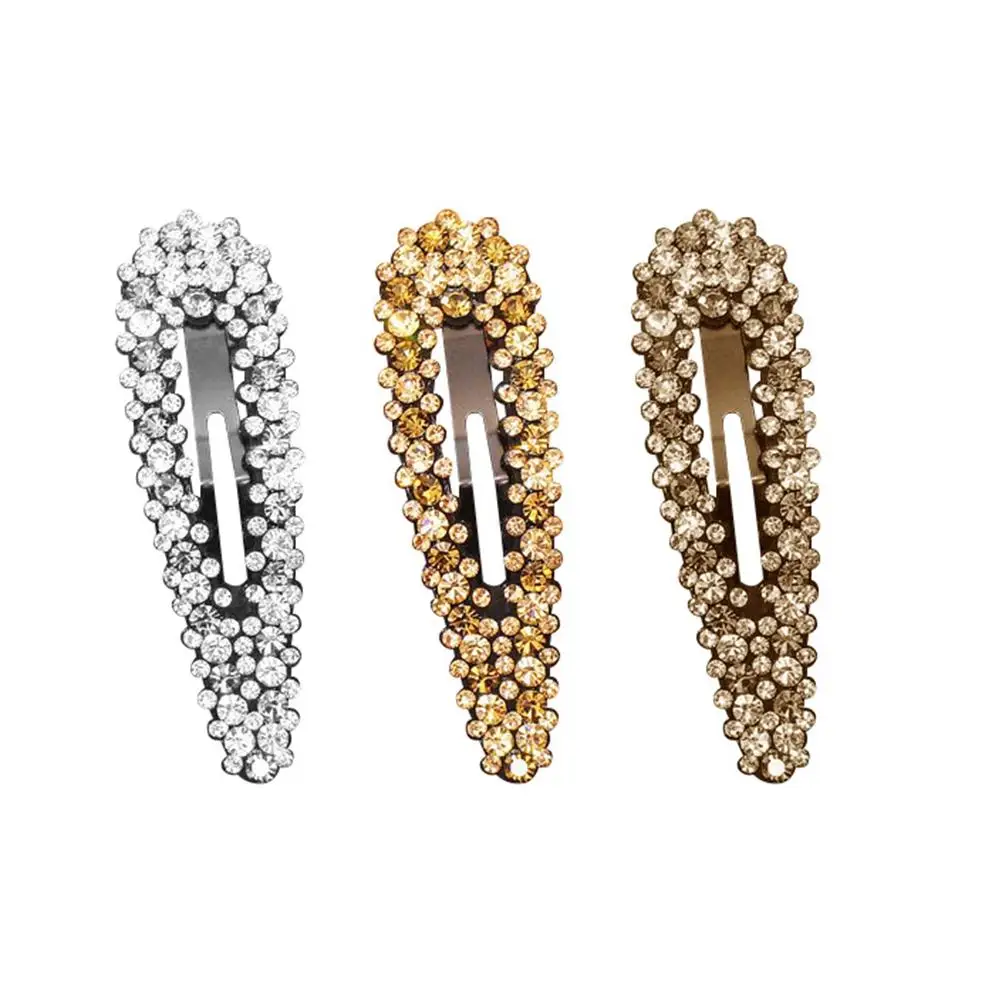 

3Pcs Crystal Rhinestone Hair Clips Women Barrettes Cute Girl Pins Bling Wedding Party Daily Use Hair Accessories Styling Tool