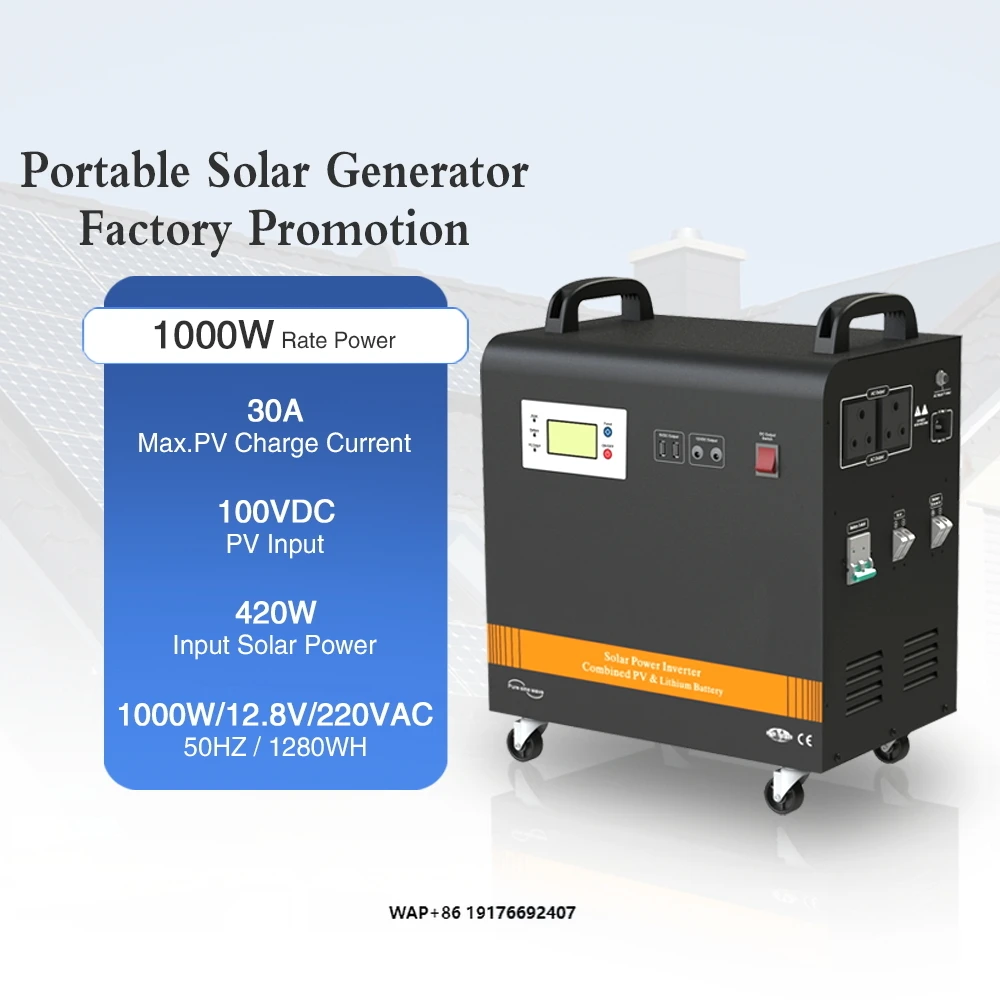 5KW Power Solar Panel Generator System Small Business Home Storage Inverter with Flashlight for Camping Electric Baterias