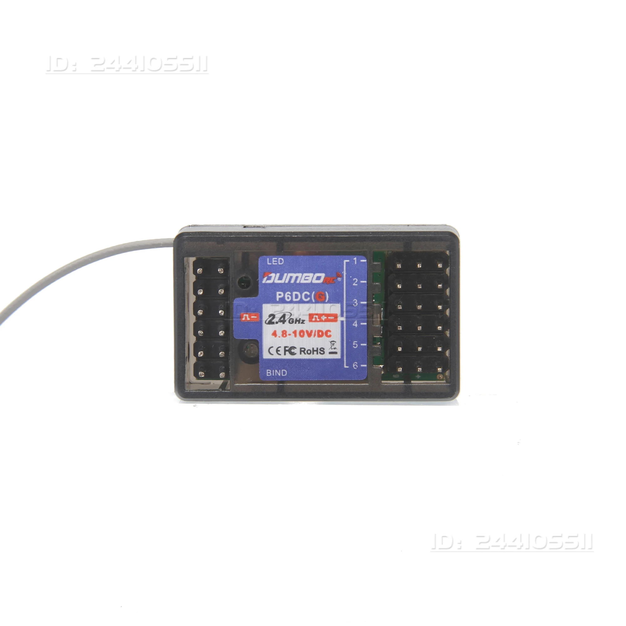 DUMBORC 6CH P6DCG 2.4G ระบบไฟรับสัญญาณไจโร 4.8-10V สำหรับ X6 DDF-350 รีโมทคอนโทรล รถบังคับ เรือ รถถัง ยานพาหนะ