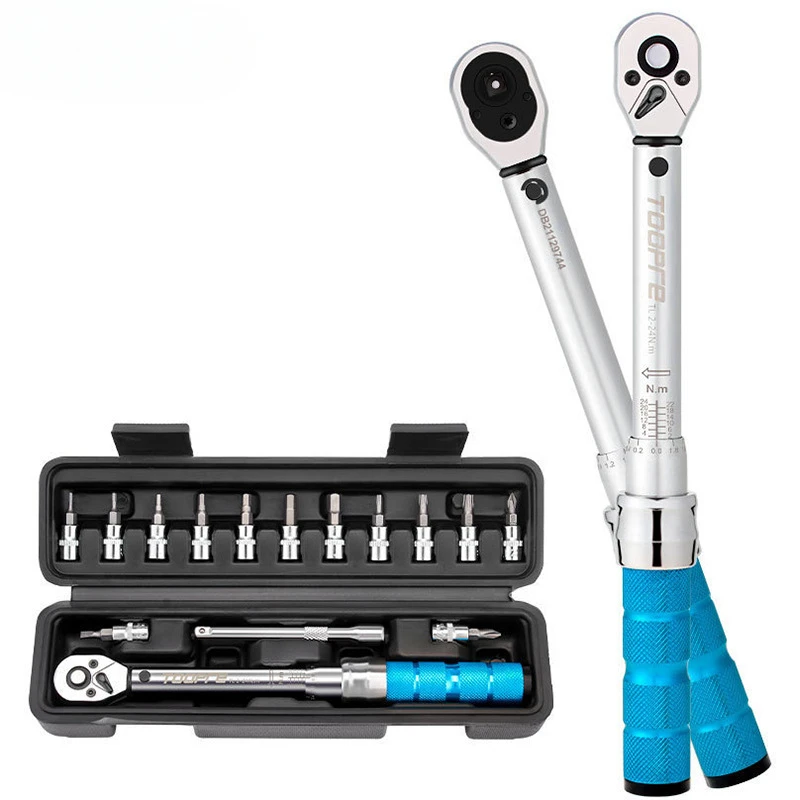 

MTB Ratchet Wrench Set Preset Adjustable Torque 1/4 Dash 2-24NM Bicycle Torque Wrench Bike Accessories Bike Tool