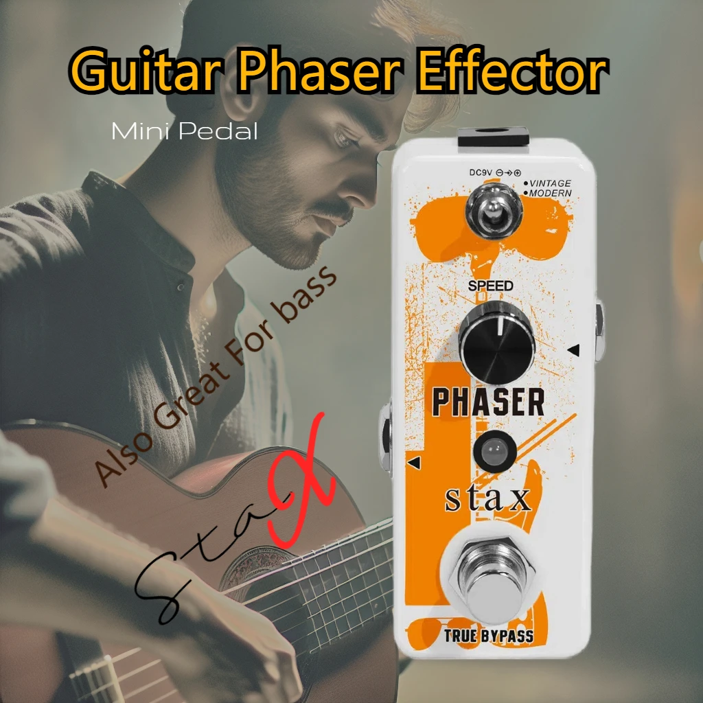 Stax Bass Guitar Phaser Pedal Analog Phase Pedaleira Guitar Effect Pedal Vintage Modes guitarra eléctrica Mini Size True Bypass