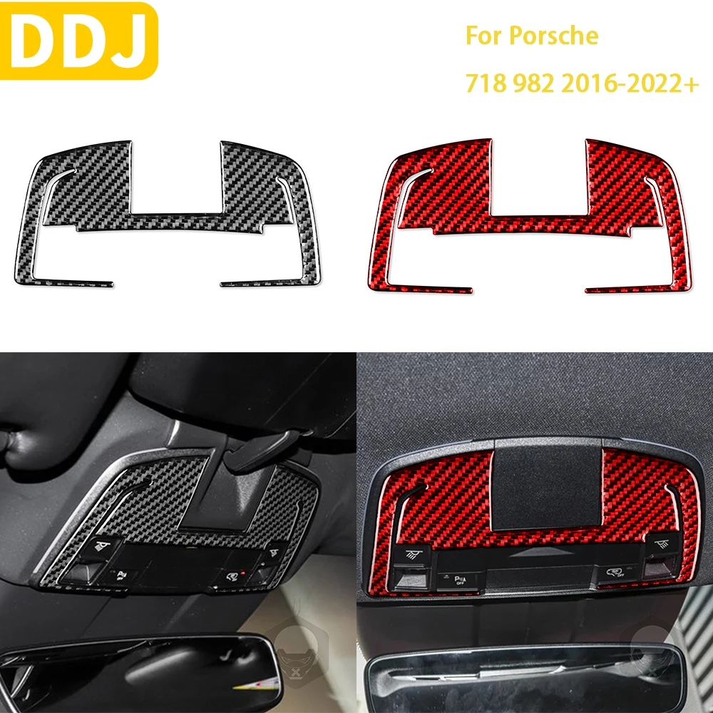 

For Porsche Boxster Cayman 718 982 2016-2022 Car Read Lamp Sticker Carbon Fiber Interior Car Accessories