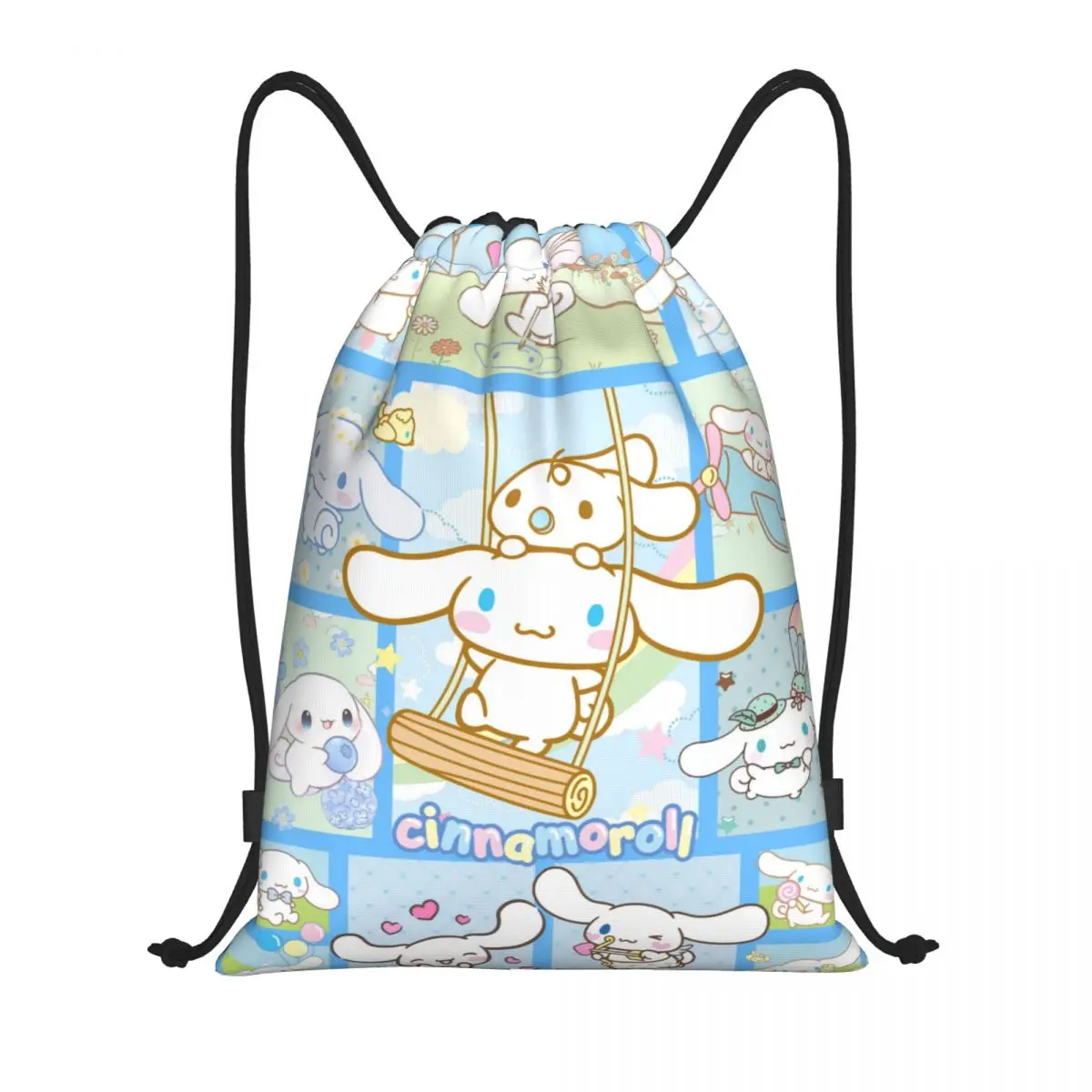 Cinnamoroll-Sac à dos Wstring de proximité sportive pour hommes et femmes, sac à dos de voyage en plein air, sacs de plage de natation de salle de sport de grande capacité