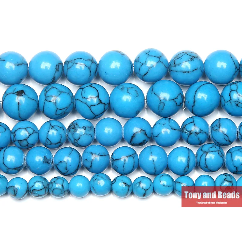 Natural Stone Chinese Blue Turquoise Round Loose Beads 15\