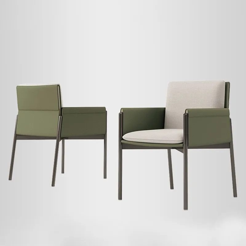 

Light luxury dining chair, home minimalist designer saddle leather chair