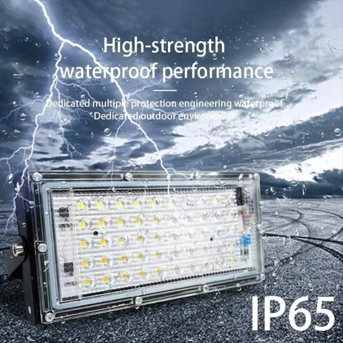 ABMO Холодный белый свет Светодиодный прожектор AC220V Открытый прожектор IP65 Водонепроницаемый светодиодный уличный фонарь Ландшафтное освещение 100 Вт