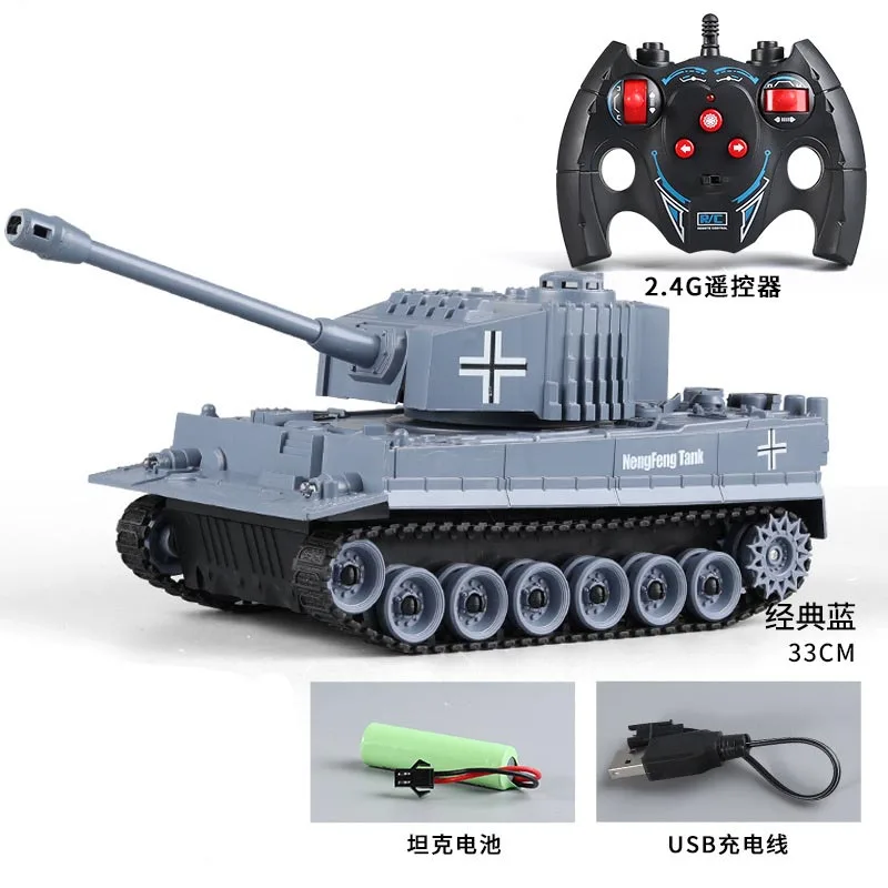 RC 2.4G 9-channel Tracked Tank Military War Simulation Cannon Sound Effects Chariot Model Remote Control Tanks Kid's Toys Gifts