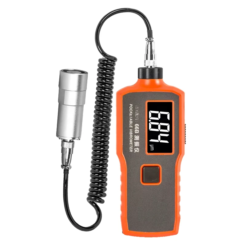 66B Digital Vibration Meter Low Frequency Division Displacement 0.01-19.99 mm Acceleration 0.01~19.99m/s2 Vibrometer