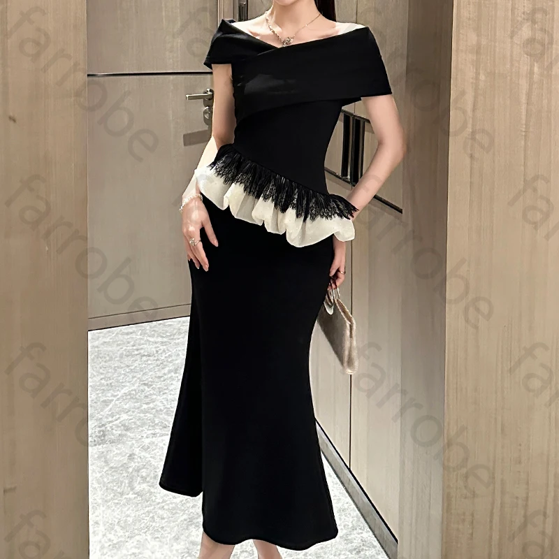 

Elegant Off The Shoulder Sleeveless Evening Dresses Sexy Celebrity Long Dress Exquisite High Quality Prom Party Gowns Customized