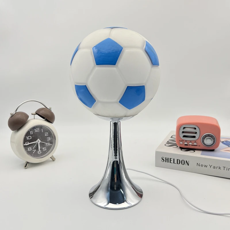 Soccer Ball Shape Creative Table Lamp Bedroom Desktop Decoration LED Nightstand Desk Lamp Birthday Christmas Gifts for Kids Room