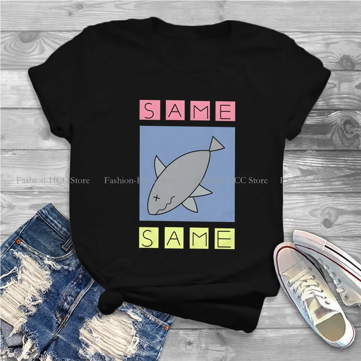 Shark Wild Animal Polyester TShirt for Women Nichijou Basic Summer Sweatshirts T Shirt Novelty Trendy