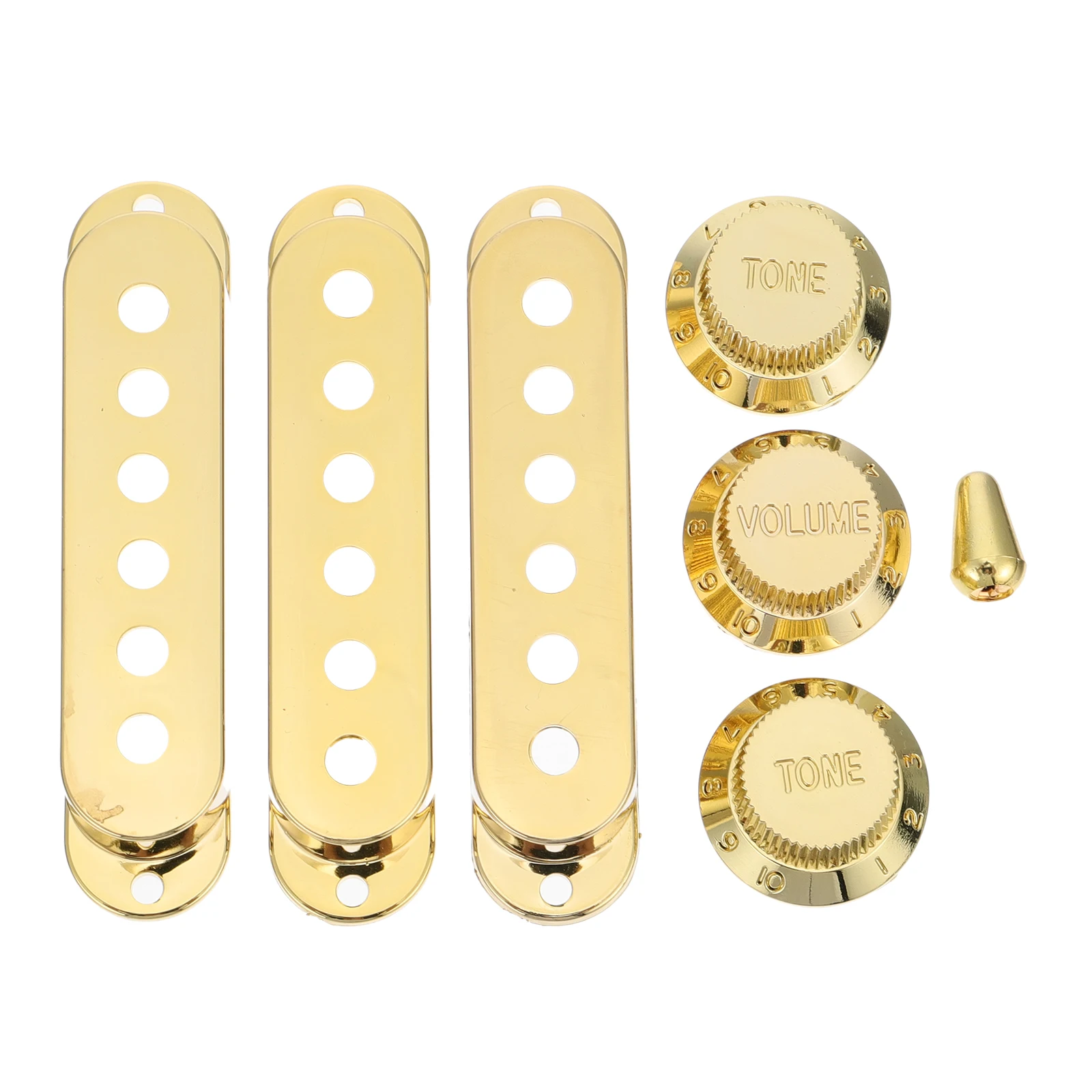 

7 Pcs Case Pickup Cover Set Humbucker Protectors Double Coil Golden Plastic Covers